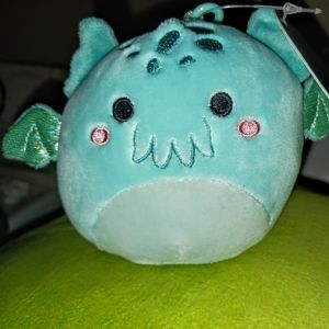 Squishmallow 3.5" Theotto Cthulhu teal cosmic sea creature clip